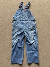 Dickies Indigo Bib Overalls Mens 44x30 Workwear Cotton Overall Denim Carpenter
