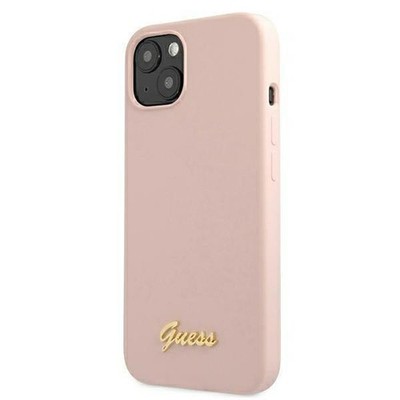 Original Guess Classic Silicone Fashion Impact Case Magsafe Apple iPhone 13 Pink