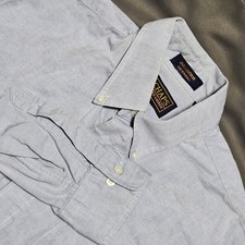 Vintage Chaps Ralph Lauren Dress Shirt Mens 16.5 32/33 Light Blue Long Sleeve