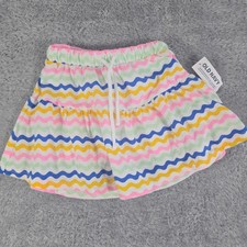 Old Navy Toddler Girls Multicolor Chevron Wave Ruffle Skirt Elastic Waist 18-24M