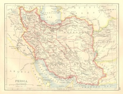PERSIEN. Provinzen zeigen. Iran. Persischer Golf. Buschire.  Johnston 1906 alte Karte