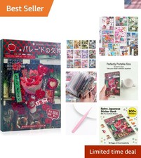45 Sheets Japanese Sticker Book for Scrapbook 800 Pcs Heisei Retro Manga Styl...
