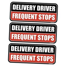 Delivery Driver Frequent Stops Car Magnet - Colorful, Reflective, Red / Black