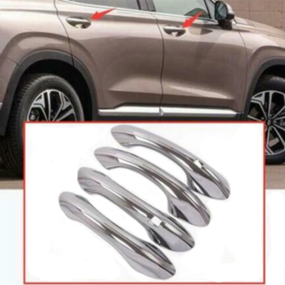 FIT For Hyundai Santa Fe 2019 2020 2021 ABS Chrome Door handle cover trim New Foto 2 de 4