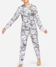 Justice Girls  I Love Sheep-Overs  One Piece Hooded Pajama Sz 14/16