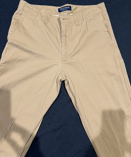 Arizona Jean Co Men's Beige Chino Pants Straight Fit Stretch Pockets 34W