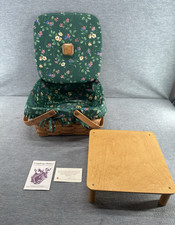 LONGABERGER - Vtg 1994 w/ Stand Fabric Lid & Liner Pie /Cake Basket