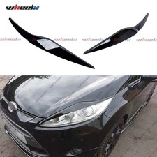 HEADLIGHT EYEBROWS EYELID COVER LIDS BLACK FOR FORD FIESTA MK7 MK7.5 2008-2012