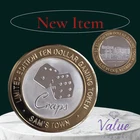 Vintage .999 Fine Silver $10 Gaming Casino Token Craps Sams Town! Frosted Finish