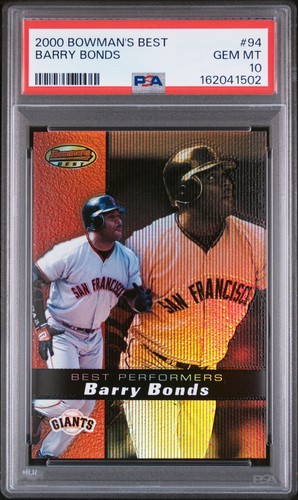 2000 BOWMAN'S BEST #94 BARRY BONDS PSA 10