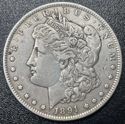 1891-CC Morgan Silver Dollar $1 XF Extra Fine Semi-Key Date Carson City
