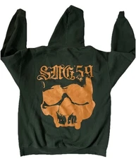 G59 Records Skull Green Men's Large Gildan Hoodie
