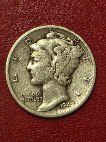 1942-P Mercury Head Dime 90% Silver AVERAGE CIRCULATED  GOOD SHAPE SOLID SILVER