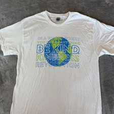 Kindness Revolution Shirt Mens Large Be Kind Earth Graphic Tee Gildan Motivation