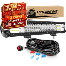 20" 288W Combo LED Light Bar 28800LM w/ Wiring Harness for Trucks SUV ATV