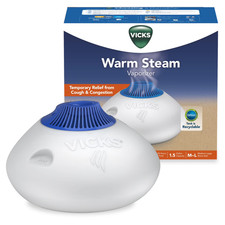 Vicks Warm Steam Vaporizer Humidifier, 600 sq ft, White, V150SGNLUPCV2