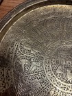 12 Inch Antique Middle Eastern Engraved Brass Tray — photo 6