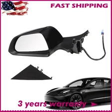 FOR 2017-2023 TESLA MODEL 3 BLACK LEFT DRIVER SIDE MIRROR
