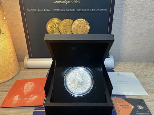 Royal Mint British Monarchs King Henry VII 5oz  Silver Proof Coin + Box & COA