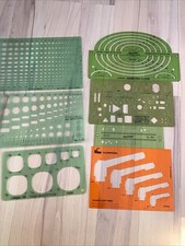 Vtg Drafting Template Lot RAPID DESIGN Timely Hex Nuts Bolts Ellipse Symbols Lot