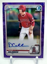 2020 Bowman Draft #CDA-DC David Calabrese Chrome Draft Pick Auto Purple /250