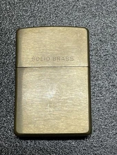 Brass Zippo Lighter Solid Brass Durable Snap Open Used