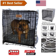 Machine Washable 36" Dog Crate Cover - Elegant Gray Style for Medium Breeds