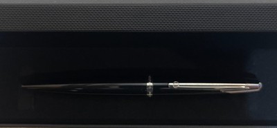 Alfred Dunhill AD2000 Kugelschreiber - Schwarz Resin mit silbernem Palladiumrand