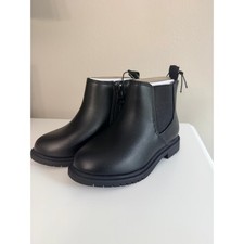Cat Jack Chelsea Boots Toddler 7 Black Faux Leather Zipper Lug Sole NWT