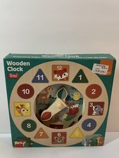 Kids Wood Clock Toy Zookabee Montessori Cognitive Teaching Time FAST SHIP
