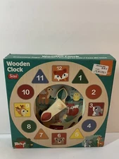 Kids Wood Clock Toy Zookabee Montessori Cognitive Teaching Time FAST SHIP