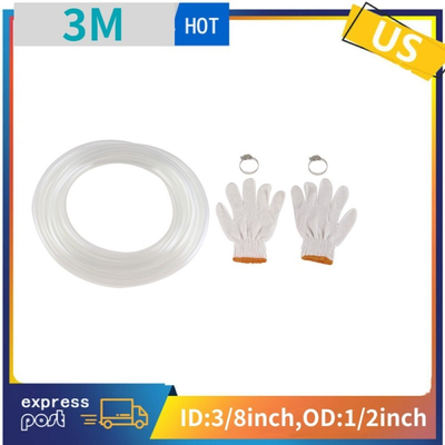 #ad 3M 10 Ft PVC Clear Vinyl Tubing 10mm ID 13mm OD Clear Hose Plastic Tubing $14.39