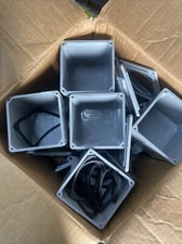 1) New Old Stock! Cantex Junction Box 4" x 4" x 4" Gray Molded 2 Gang 5133709