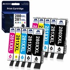 10Pk Pgi-280 Cli 281 Xxl Printer Ink for Canon Pixma Ts8322 Ts9520 Ts6120 Ts702A