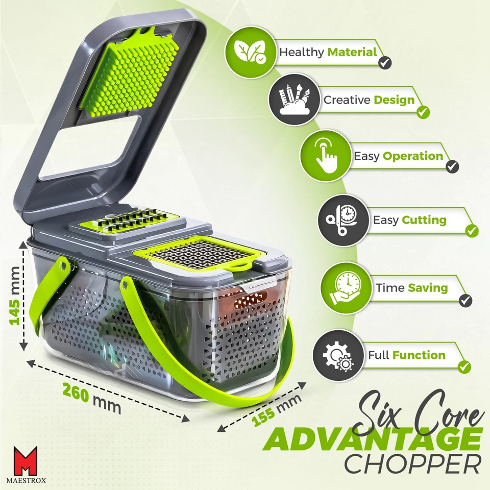 Picadora de verduras multifuncional | Preparación de comida fácil y rápida con caja de almacenamiento Foto 4 de 4