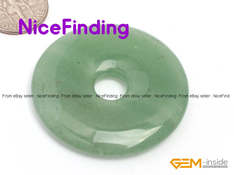 40 мм натуральный круглый пончик кольца драгоценных камней подвеска бисер для ювелирных изделий 1 шт. - Изображение 2 из 4