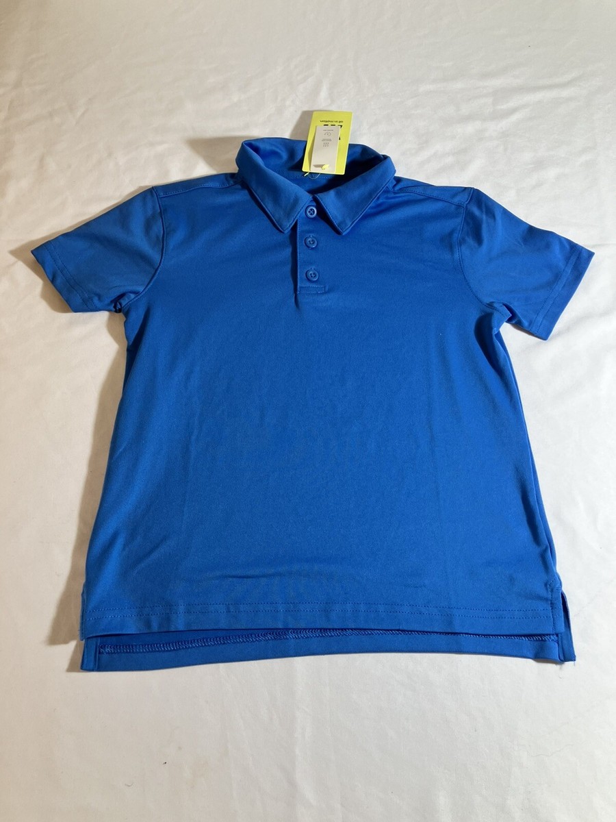 All In Motion Boys Short Sleeve Core Golf Polo Shirt Blue Size XS