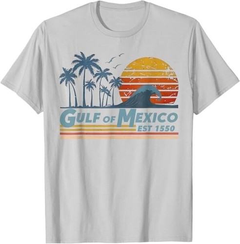 Gulf of Mexico Since 1550 Retro Vintage Beach T-Shirt - 第 2/5 張圖片