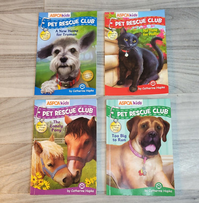 ASPCA Kids Pet Rescue Club Book Lot of 4 #1 #2 #3 #4 Cat, Dog, Lonely Pony