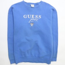 Vintage Guess Jeans Crewneck Sweatshirt Size Large Blue Embroidered
