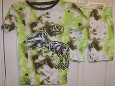 Tie Dye Dinosaur Rad To The Bones Short 2 Piece Pajama PJ Set Boys Size 8 NWT