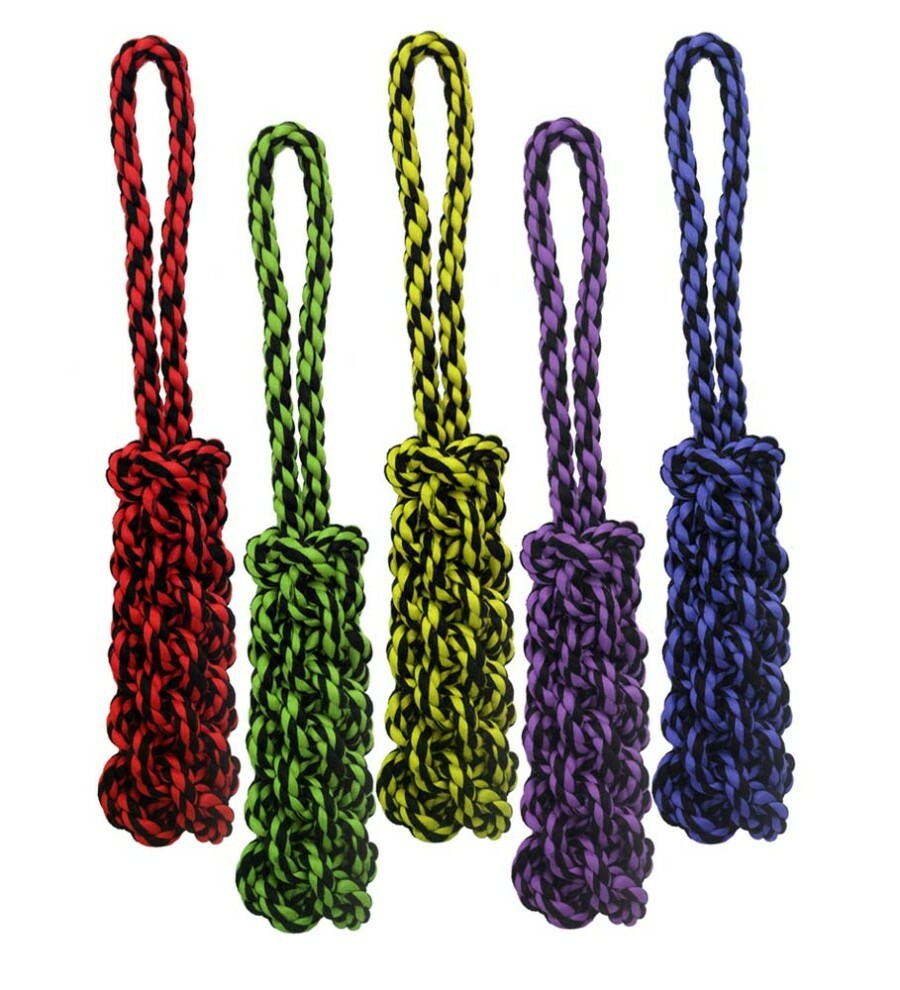 Multipet Nuts for Knots Rope Tug with Braided Stick Assorted