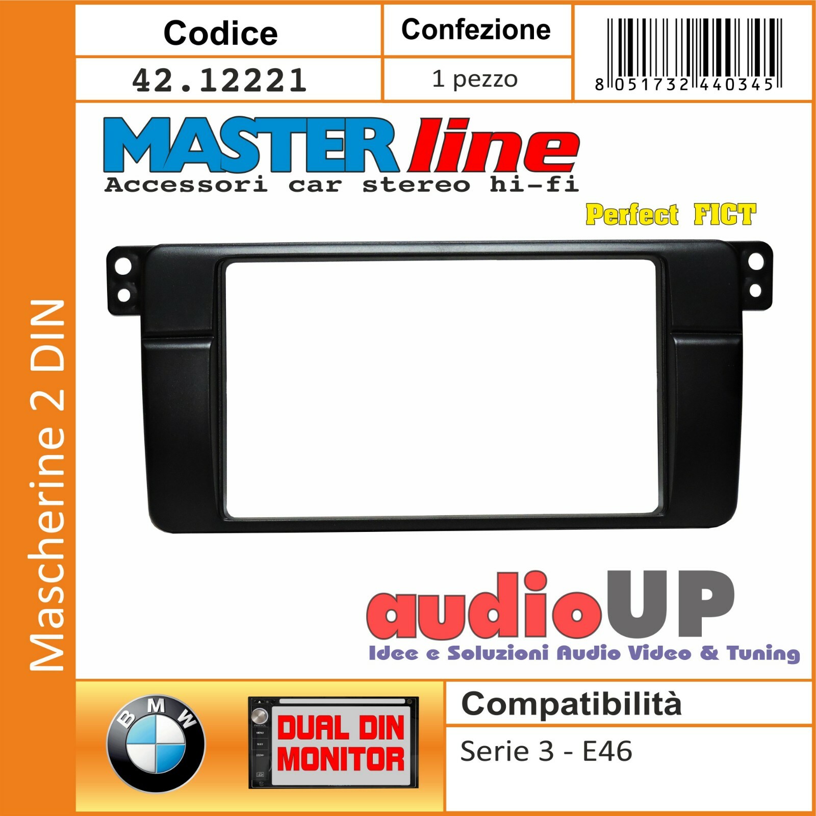 Mascherina Adattatore 2 DIN BMW Serie 3 E46 98-06 - Soluzione Montaggio