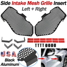 For Chevy Corvette C8 Side Intake Mesh Grille Insert Guards Aluminum 2020-2024 For Chevy Corvette C8 Side Intake Mesh Grille Insert Guards Aluminum 2020-2024