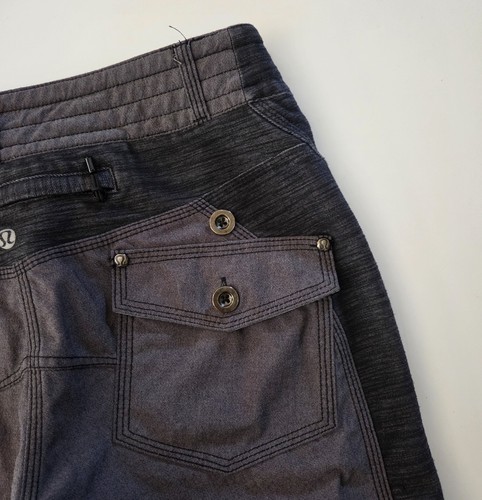Lululemon RIDE ON Shorts Grey Cycling Spinning Reflective Cuffed 9" Size 6 - Picture 4 of 10