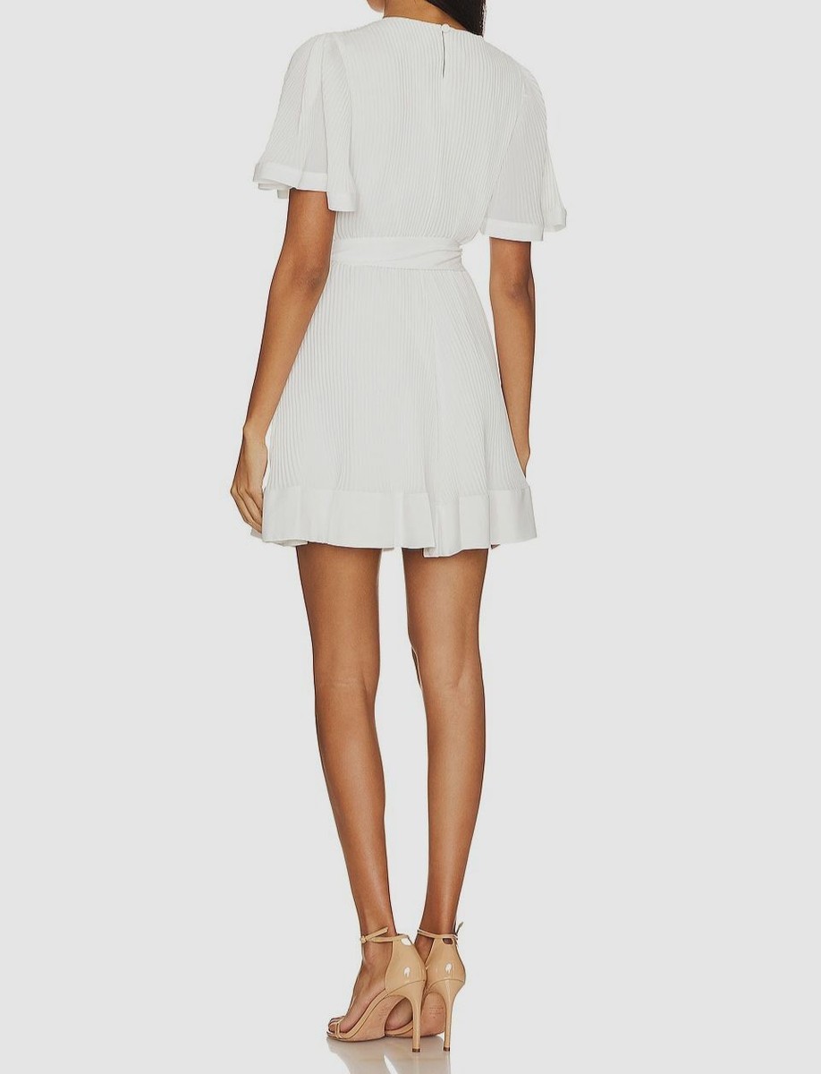 milly lumi pleated mini dress $396 Milly Women White Lumi Pleated Mini Dress Size 6