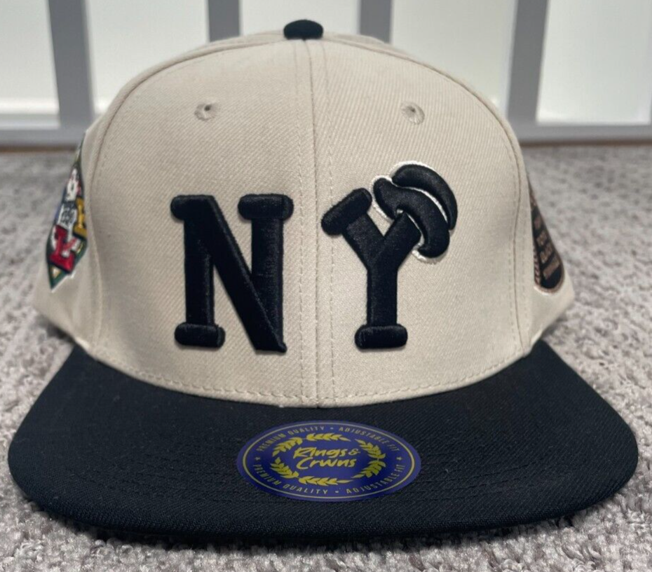 New York Black Yankees Hat NLB City Edition Tan Black Snapback
