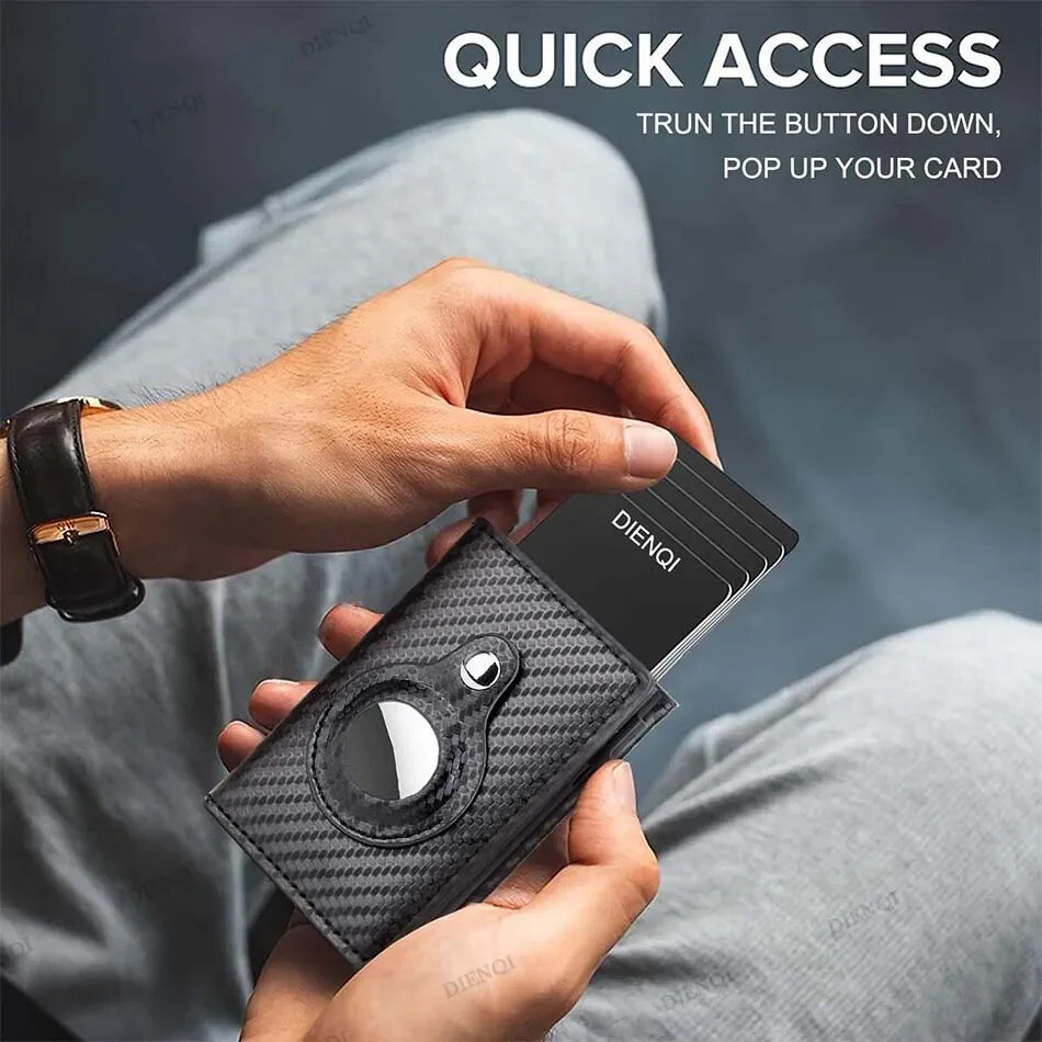 Slim Leather Front Pocket Wallet with MagSafe and AirTag Holder US Warehouse-image