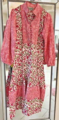 Brand new Tuckernuck Sue Sartor Red Pink & White Contrast   dress