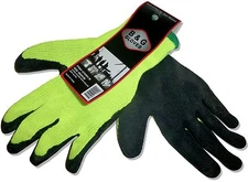 B&G Hi-Vis Yellow Lime Latex Dipped Knit Mechanic Work Gloves Sizes S M L XL XXL